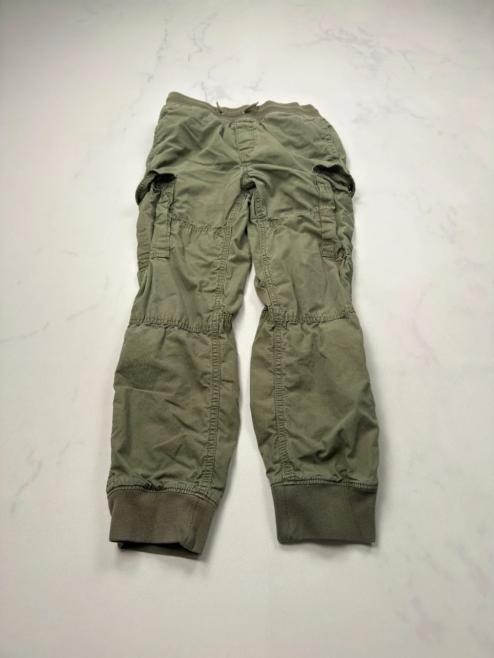 GAP Cargo Pants Olive Green Elastic Cuffs - Boys Large